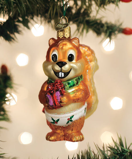 Silly Christmas Squirrel Ornament