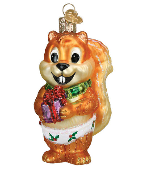 Silly Christmas Squirrel Ornament