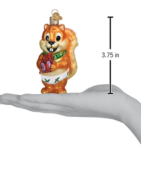 Silly Christmas Squirrel Ornament
