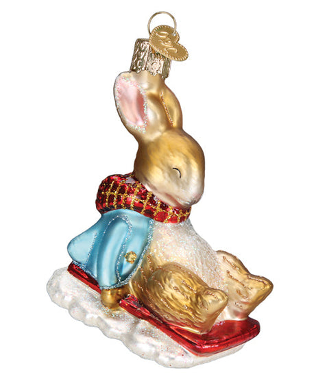 Peter Rabbit On Sled Ornament