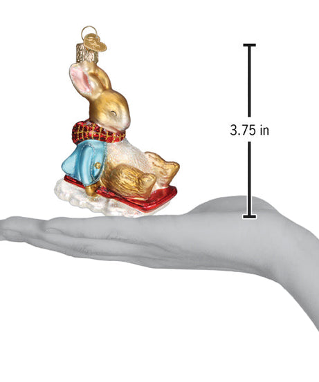 Peter Rabbit On Sled Ornament