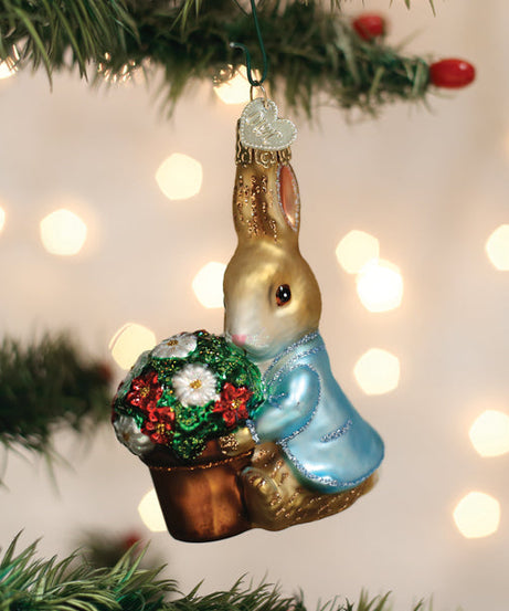 Peter Rabbit With Flower Pot Ornament - Grazingbelles