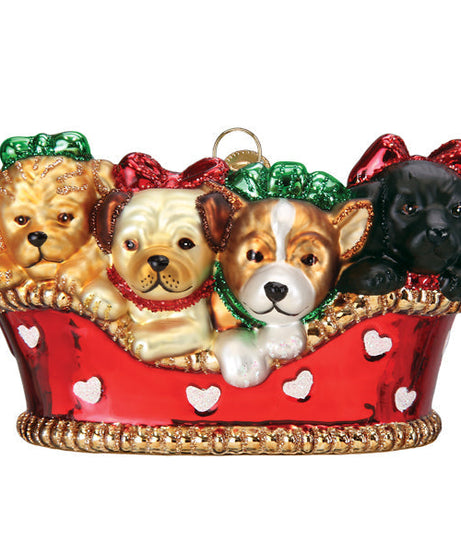 Puppies In A Basket Ornament - Grazingbelles