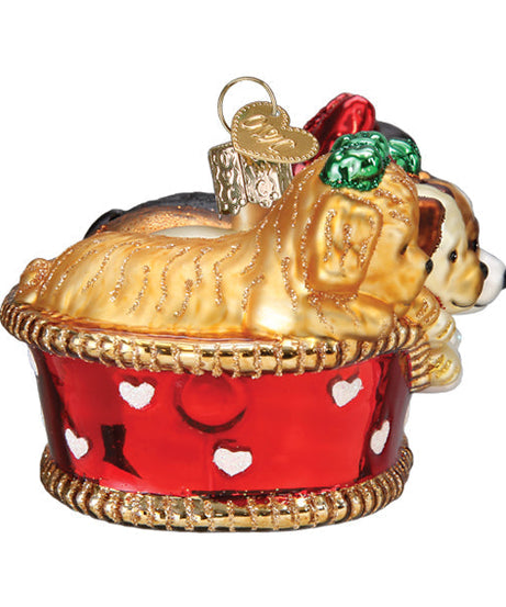 Puppies In A Basket Ornament - Grazingbelles