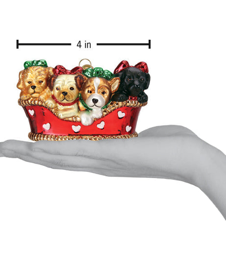 Puppies In A Basket Ornament - Grazingbelles