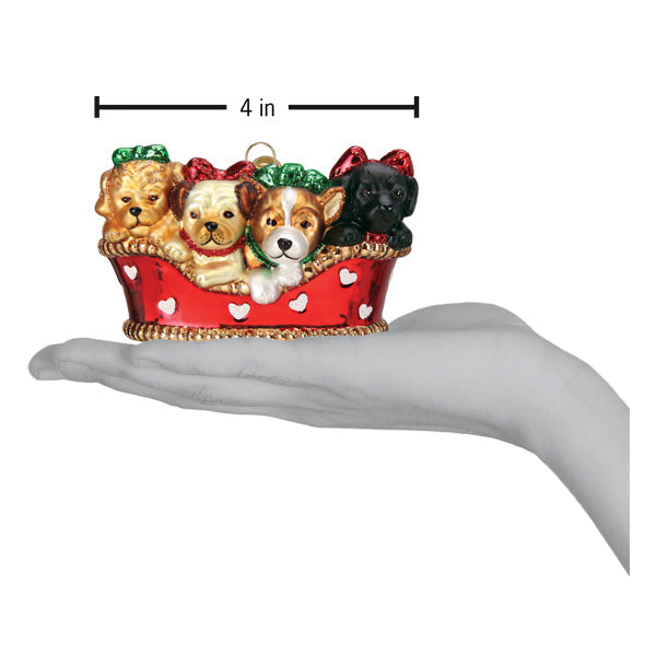 Puppies In A Basket Ornament - Grazingbelles