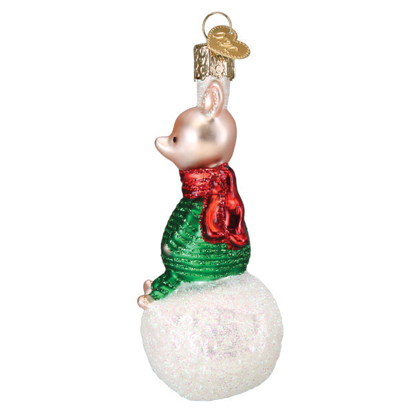 Piglet On Snowball Ornament - Grazingbelles