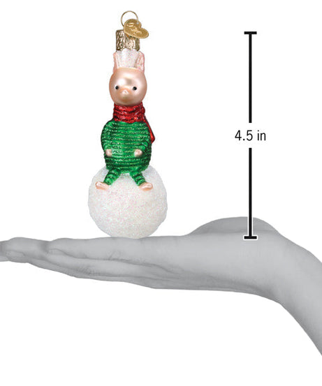 Piglet On Snowball Ornament - Grazingbelles