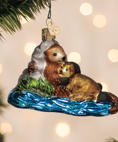 Otter With Pup Ornament