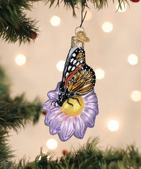 Monarch Butterfly On Flower Ornament