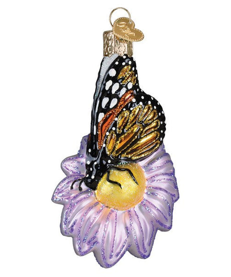 Monarch Butterfly On Flower Ornament