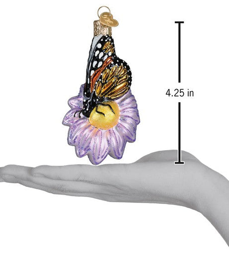 Monarch Butterfly On Flower Ornament
