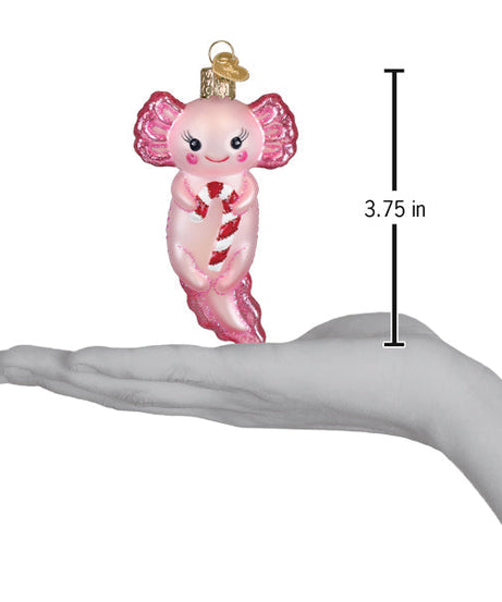 Axolotl With Candy Cane Ornament