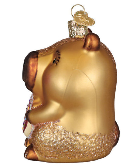 Capybara Eating Donut Ornament