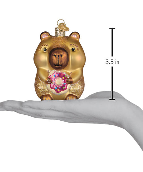 Capybara Eating Donut Ornament