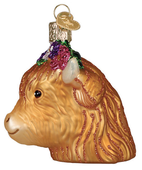 Floral Highland Cow Ornament