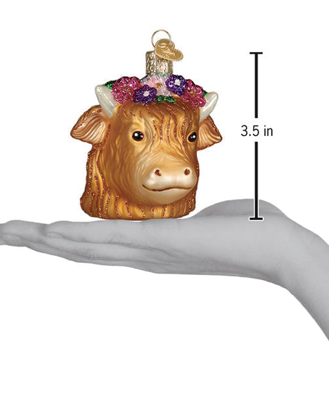 Floral Highland Cow Ornament