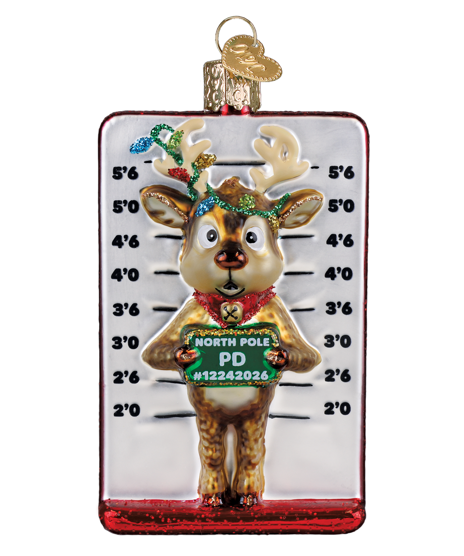 Reindeer Mugshot Ornament