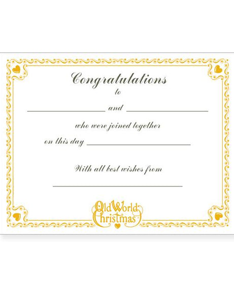 Wedding Collection Certificate