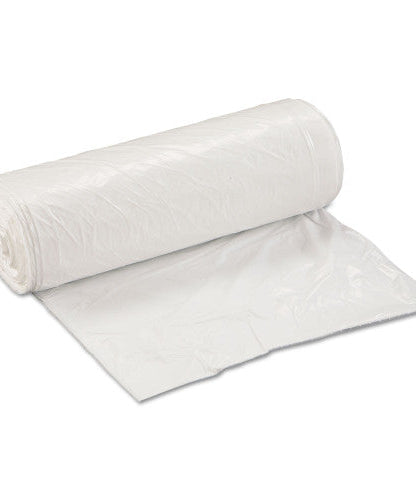 Boardwalk Low-Density Waste Can Liners, 30 gal, 0.6 mil, 30" x 36", White, Perforated Roll, 25 Bags/Roll, 8 Rolls/Carton (BWK3036EXH)