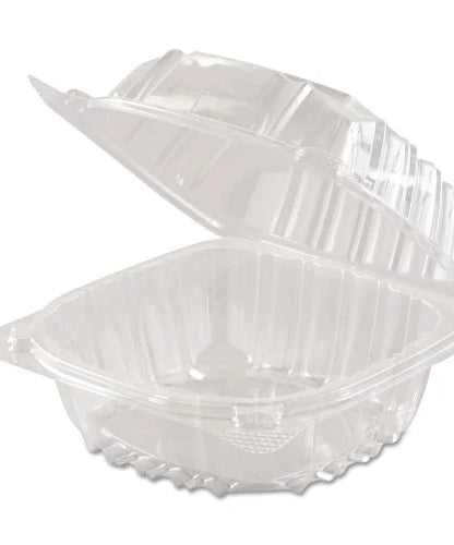 Dart ClearSeal Hinged-Lid Plastic Containers, Sandwich Container, 13.8 oz, 5.4 x 5.3 x 2.6, Clear, Plastic, 500/Carton (C53PST1) - Grazingbelles
