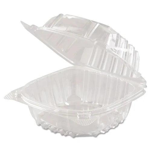 Dart ClearSeal Hinged-Lid Plastic Containers, Sandwich Container, 13.8 oz, 5.4 x 5.3 x 2.6, Clear, Plastic, 500/Carton (C53PST1) - Grazingbelles