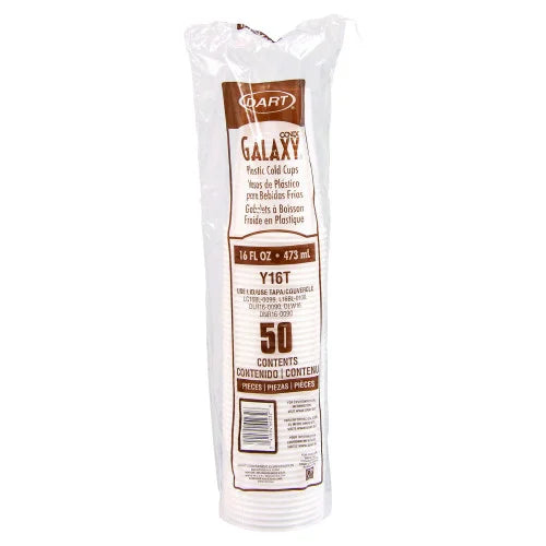 Dart High-Impact Polystyrene Cold Cups, 16 oz, Translucent, 50 Cups/Sleeve, 20 Sleeves/Carton (Y16T) - Grazingbelles