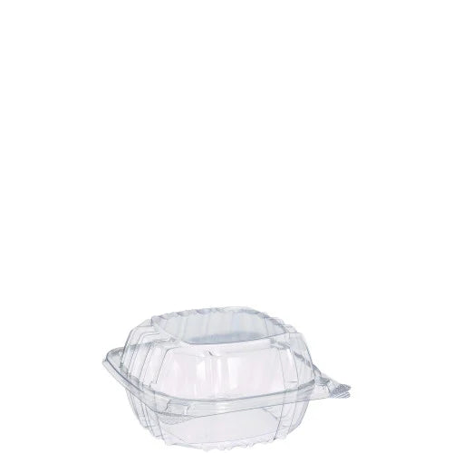 Dart ClearSeal Hinged-Lid Plastic Containers, Sandwich Container, 13.8 oz, 5.4 x 5.3 x 2.6, Clear, Plastic, 500/Carton (C53PST1) - Grazingbelles