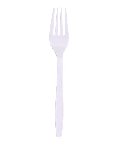 Boardwalk® Heavyweight Plastic Cutlery, Fork, WE, 1000 Pcs. (BWKFORKHWPPWH)