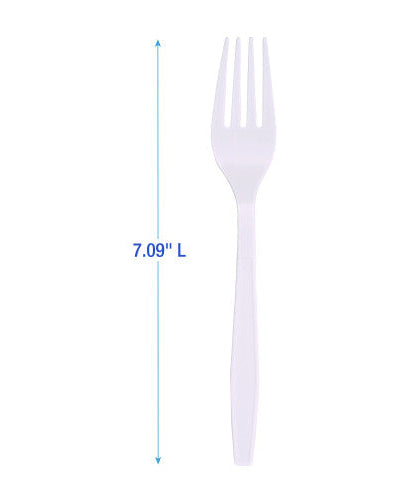 Boardwalk® Heavyweight Plastic Cutlery, Fork, WE, 1000 Pcs. (BWKFORKHWPPWH)
