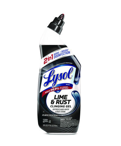 Lysol® Toilet Bowl Cleaner, Lime/Rust Remover, 24 oz, 9 Bottles (98013)