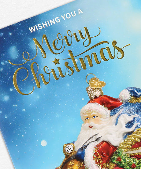 Santa In Sleigh Christmas Card