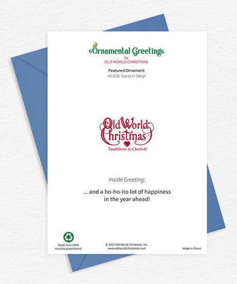 Santa In Sleigh Christmas Card