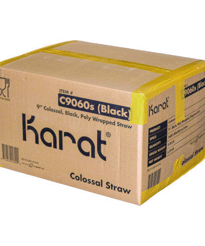 Karat Boba Straws, 9", Black, 1,600/Carton (C9060SBLACK) - Grazingbelles