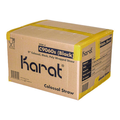 Karat Boba Straws, 9", Black, 1,600/Carton (C9060SBLACK) - Grazingbelles