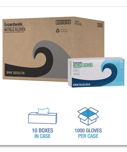 Boardwalk® Disposable Examination Nitrile Gloves, X-Large, Blue, 5 mil, 1000/Carton (BWK382XLCTA)