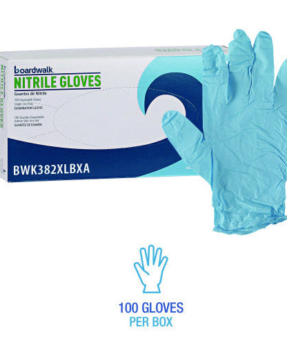 Boardwalk® Disposable Examination Nitrile Gloves, X-Large, Blue, 5 mil, 1000/Carton (BWK382XLCTA)