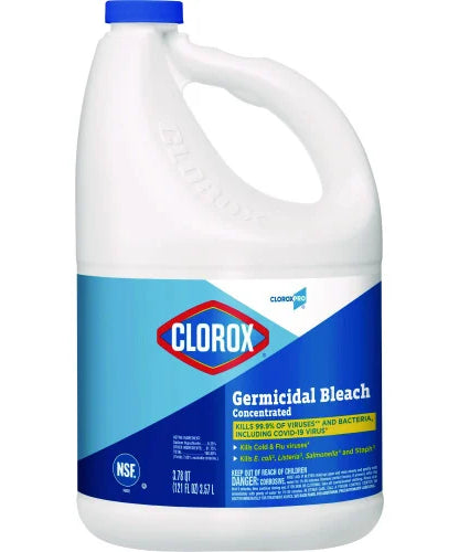 Clorox Concentrated Germicidal Bleach, Regular, 121 oz Bottle, 3/Carton (30966CT)