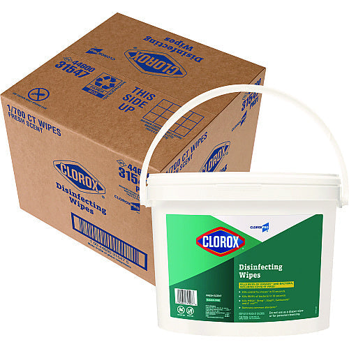 Clorox Disinfecting Wipes, 1-Ply, 7 x 8, Fresh Scent, White, 700/Bucket (31547) - Grazingbelles