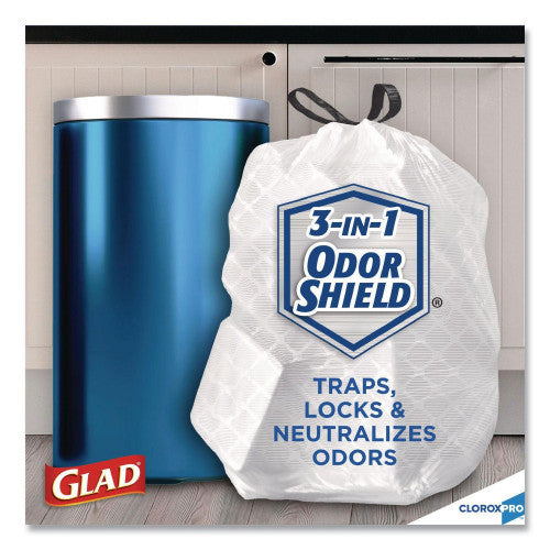 Glad Tall Kitchen Drawstring Trash Bags, 13 gal, 24" x 27.38", Gray, 100/Box (78526) - Grazingbelles