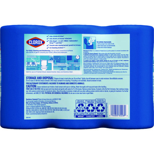 Clorox Disinfecting Wipes, 1-Ply, 7 x 8, Fresh Scent/Citrus Blend, White, 75/Canister, 3 Canisters/Pack (30208PK) - Grazingbelles
