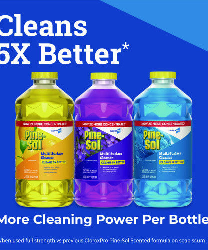 Pine-Sol CloroxPro Multi-Surface Cleaner Concentrated, Lemon Fresh Scent, 80 oz Bottle, 3/Carton (60607CT) - Grazingbelles