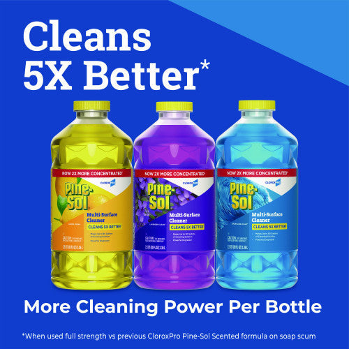 Pine-Sol CloroxPro Multi-Surface Cleaner Concentrated, Lemon Fresh Scent, 80 oz Bottle, 3/Carton (60607CT) - Grazingbelles