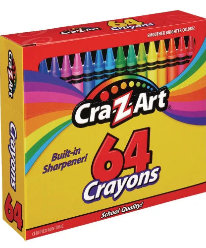 Cra-Z-Art Crayons, 64 Assorted Colors, 64/Pack (10202WM16) - Grazingbelles