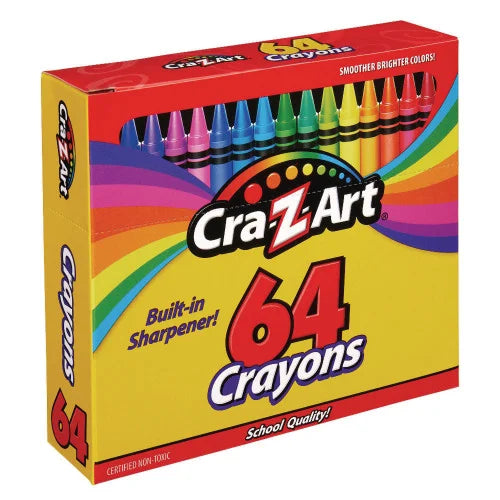 Cra-Z-Art Crayons, 64 Assorted Colors, 64/Pack (10202WM16) - Grazingbelles