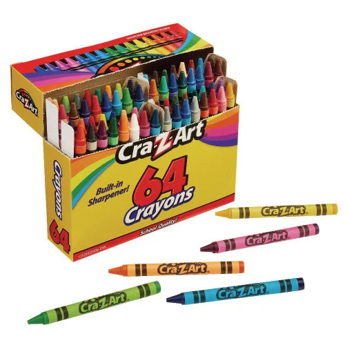 Cra-Z-Art Crayons, 64 Assorted Colors, 64/Pack (10202WM16) - Grazingbelles