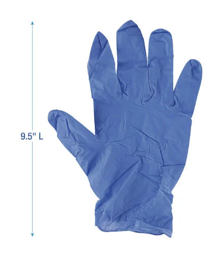 Boardwalk® Disposable Nitrile Gloves, Medium, Blue, 4 mil, 100/BX (BWK380MBXA)