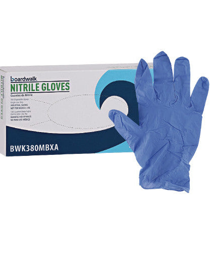 Boardwalk® Disposable Nitrile Gloves, 4 mil, Medium, Blue, 1000/CT (BWK380MCTA) - Grazingbelles