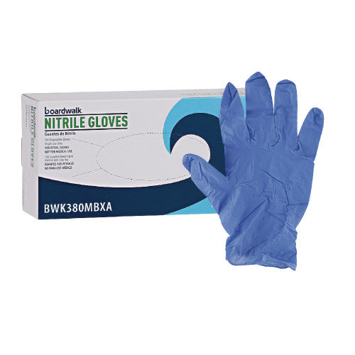 Boardwalk® Disposable Nitrile Gloves, 4 mil, Medium, Blue, 1000/CT (BWK380MCTA) - Grazingbelles