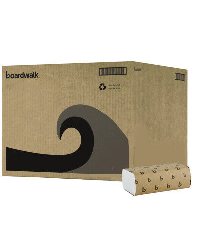 Boardwalk® Multifold Paper Towels, 1-Ply, White, 4000 Towels (BWK6200)